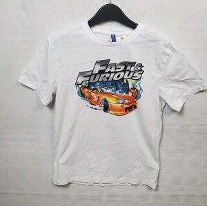 Fast & Furious Movie H&M Divided T-Shirt Adult Medium White Crew Neck Tee